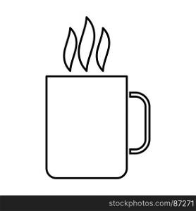 Cup with hot drink icon .