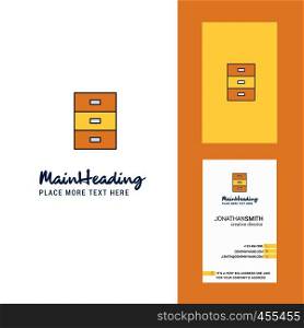 Cupboard Creative Logo and business card. vertical Design Vector