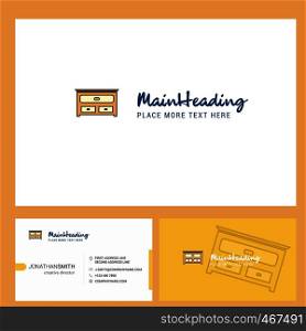 Cupboard Logo design with Tagline & Front and Back Busienss Card Template. Vector Creative Design