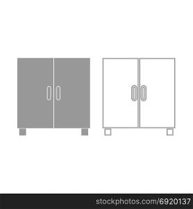 Cupboard or cabinet icon. Grey set .. Cupboard or cabinet icon. It is grey set .