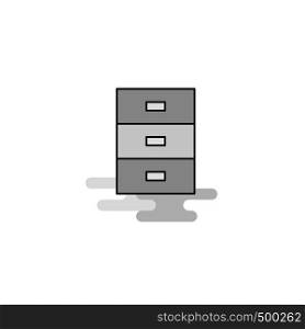 Cupboard Web Icon. Flat Line Filled Gray Icon Vector