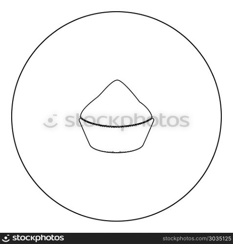 Cupcake black icon in circle vector illustration isolated flat style .