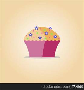 Cupcake flat icon, vector illustration.. Cupcake flat icon, vector illustration