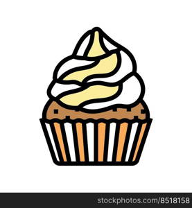 cupcake food dessert color icon vector. cupcake food dessert sign. isolated symbol illustration. cupcake food dessert color icon vector illustration