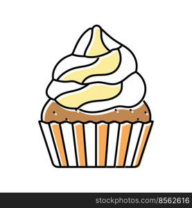 cupcake food dessert color icon vector. cupcake food dessert sign. isolated symbol illustration. cupcake food dessert color icon vector illustration