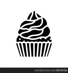 cupcake food dessert glyph icon vector. cupcake food dessert sign. isolated symbol illustration. cupcake food dessert glyph icon vector illustration