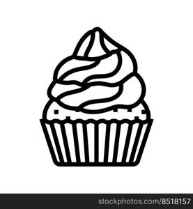 cupcake food dessert line icon vector. cupcake food dessert sign. isolated contour symbol black illustration. cupcake food dessert line icon vector illustration