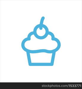 cupcake icon flat vector logo design trendy illustration signage symbol graphic simple