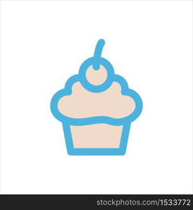 cupcake icon flat vector logo design trendy illustration signage symbol graphic simple