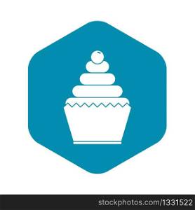Cupcake icon in simple style isolated vector illustration. Cupcake icon, simple style