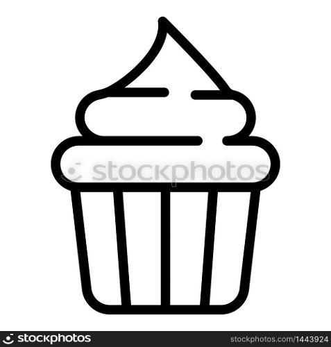 Cupcake icon. Outline cupcake vector icon for web design isolated on white background. Cupcake icon, outline style