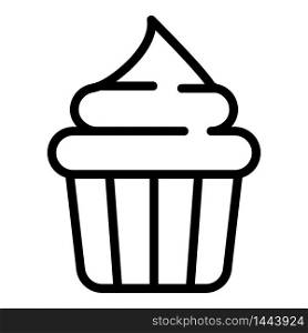 Cupcake icon. Outline cupcake vector icon for web design isolated on white background. Cupcake icon, outline style