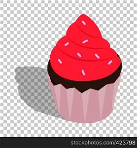 Cupcake isometric icon 3d on a transparent background vector illustration. Cupcake isometric icon