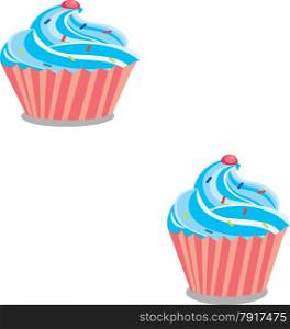 Cupcake - muffin with blue cream