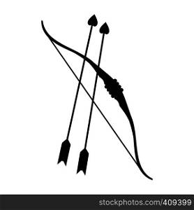 Cupid bow and arrows simple icon isolated on white background. Cupid bow and arrows simple icon