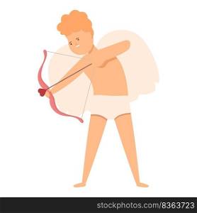 Cupid love day icon cartoon vector. Cute angel. Baby heart. Cupid love day icon cartoon vector. Cute angel