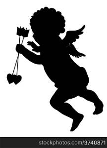 Cupid with arrows vector silhouette