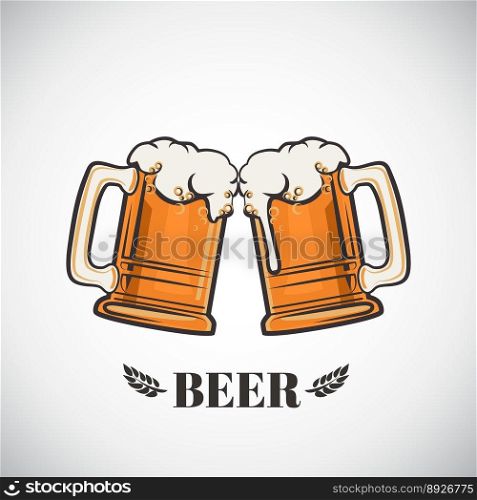 Cups of beer vector image