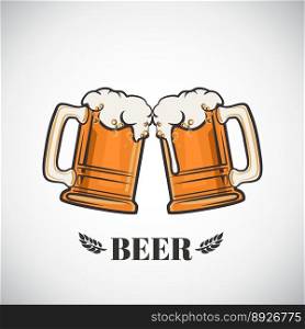 Cups of beer vector image