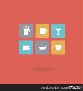 cups with different drinks icon. Flat modern style vector design