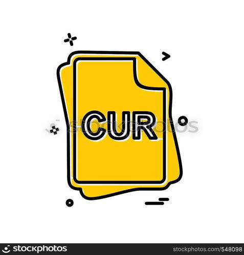 CUR file type icon design vector