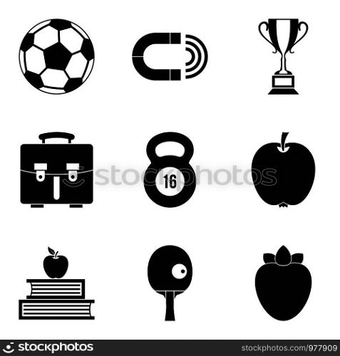 Curative place icons set. Simple set of 9 curative place vector icons for web isolated on white background. Curative place icons set, simple style