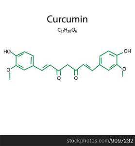 Curcumin formula. Organic food. Vector illustration. EPS 10.. Curcumin formula. Organic food. Vector illustration.