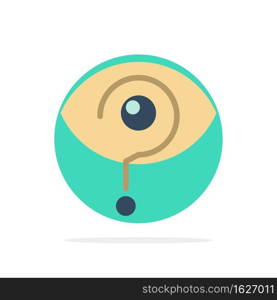 Curious, Exclamation, Eye, Knowledge, Mark Abstract Circle Background Flat color Icon