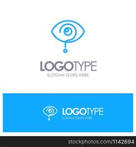 Curious, Exclamation, Eye, Knowledge, Mark Blue outLine Logo with place for tagline