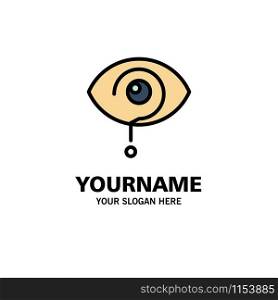 Curious, Exclamation, Eye, Knowledge, Mark Business Logo Template. Flat Color