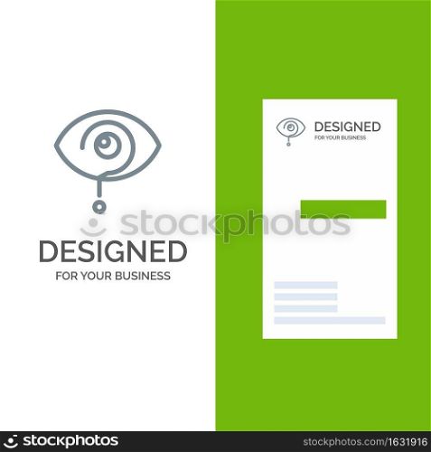 Curious, Exclamation, Eye, Knowledge, Mark Grey Logo Design and Business Card Template