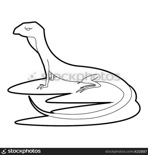 Curious lizard icon. Outline illustration of curious lizard vector icon for web. Curious lizardicon, outline style
