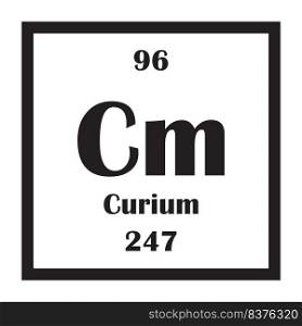 Curium chemical element icon vector illustration design