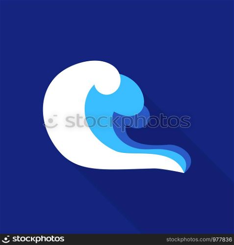 Curl wave icon. Flat illustration of curl wave vector icon for web. Curl wave icon, flat style