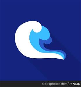 Curl wave icon. Flat illustration of curl wave vector icon for web. Curl wave icon, flat style