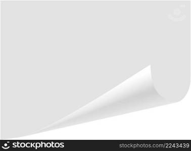 Curled page corner. Paper mockup with fold edge isolated on white background. Curled page corner. Paper mockup with fold edge