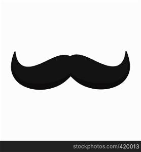 Curly black mustache cartoon on a white background. Curly black mustache cartoon