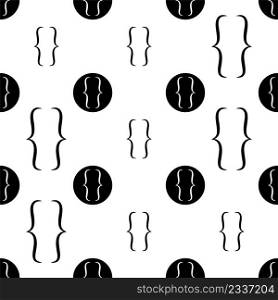 Curly Bracket Icon Seamless Pattern, Braces Seamless Pattern Vector Art Illustration