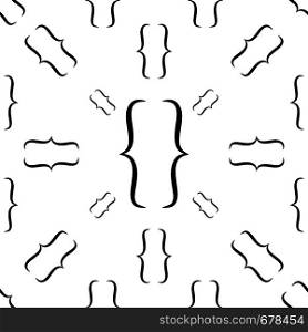 Curly Bracket Icon Seamless Pattern, Braces Seamless Pattern Vector Art Illustration