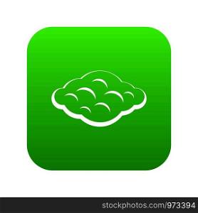 Curly cloud icon digital green for any design isolated on white vector illustration. Curly cloud icon digital green