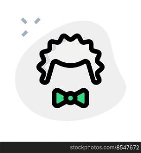 Curly hairstyle paired with a bowtie.