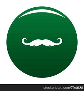Curly mustache icon. Simple illustration of curly mustache vector icon for any design green. Curly mustache icon vector green