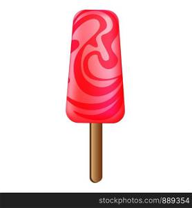 Curly pink popsicle icon. Cartoon of curly pink popsicle vector icon for web design isolated on white background. Curly pink popsicle icon, cartoon style