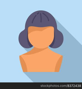 Curly wig icon flat vector. Style headcut. Model beauty. Curly wig icon flat vector. Style headcut