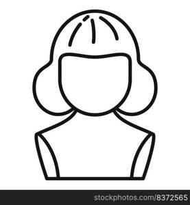 Curly wig icon outline vector. Style headcut. Model beauty. Curly wig icon outline vector. Style headcut