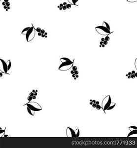 Currant berries pattern repeat seamless in black color for any design. Vector geometric illustration. Currant berries pattern seamless black