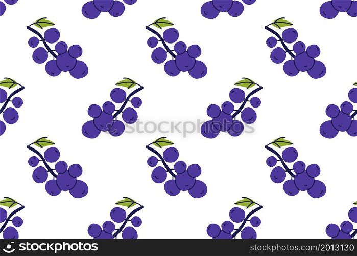 Currant seamless pattern. Hand drawn vector illustration. Sweet food. Berry with leaves.. Currant seamless pattern. Hand drawn vector illustration. Sweet food. Berry with leaves