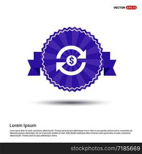 Currency Convert Icon - Purple Ribbon banner
