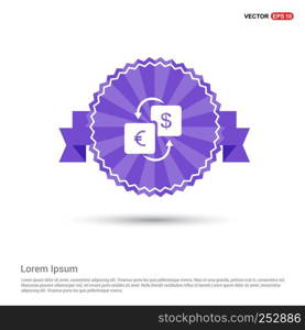 Currency Converter icon - Purple Ribbon banner