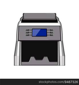 currency counter machine cartoon. cash economy, paper finance, banknote equipment currency counter machine sign. isolated symbol vector illustration. currency counter machine cartoon vector illustration